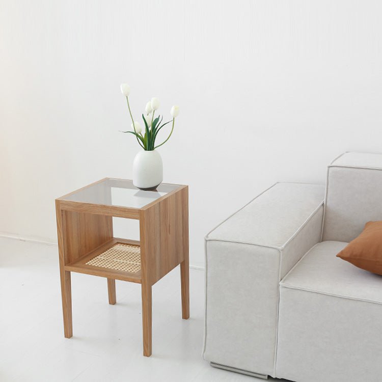 BENTAN ガラストップラタンサイドテーブル – 1acspaces