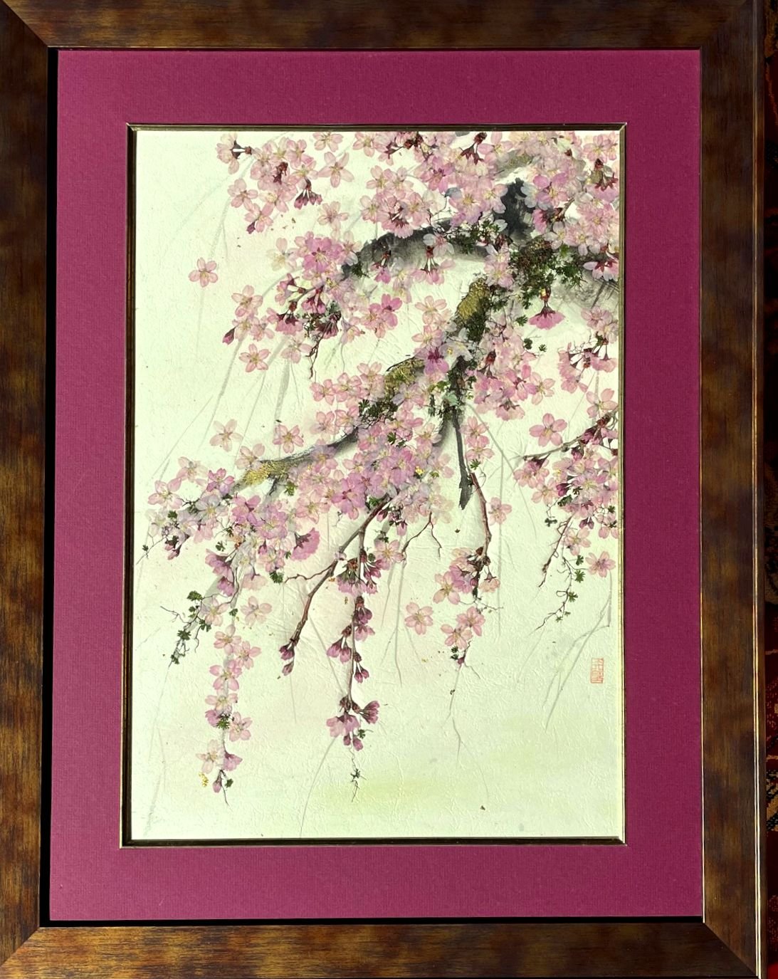 押し花アート 桜 馬 絵画