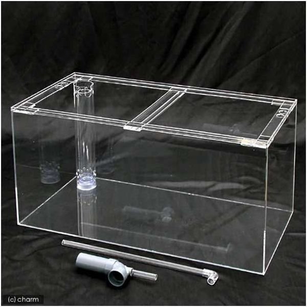 オールガラス600×450×450オーバーフロー水槽キャビネットセット 透明