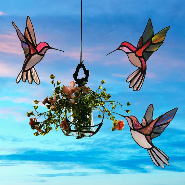 ステンドグラス サンキャッチャー『Hummingbird～ハチドリ～』 | iichi