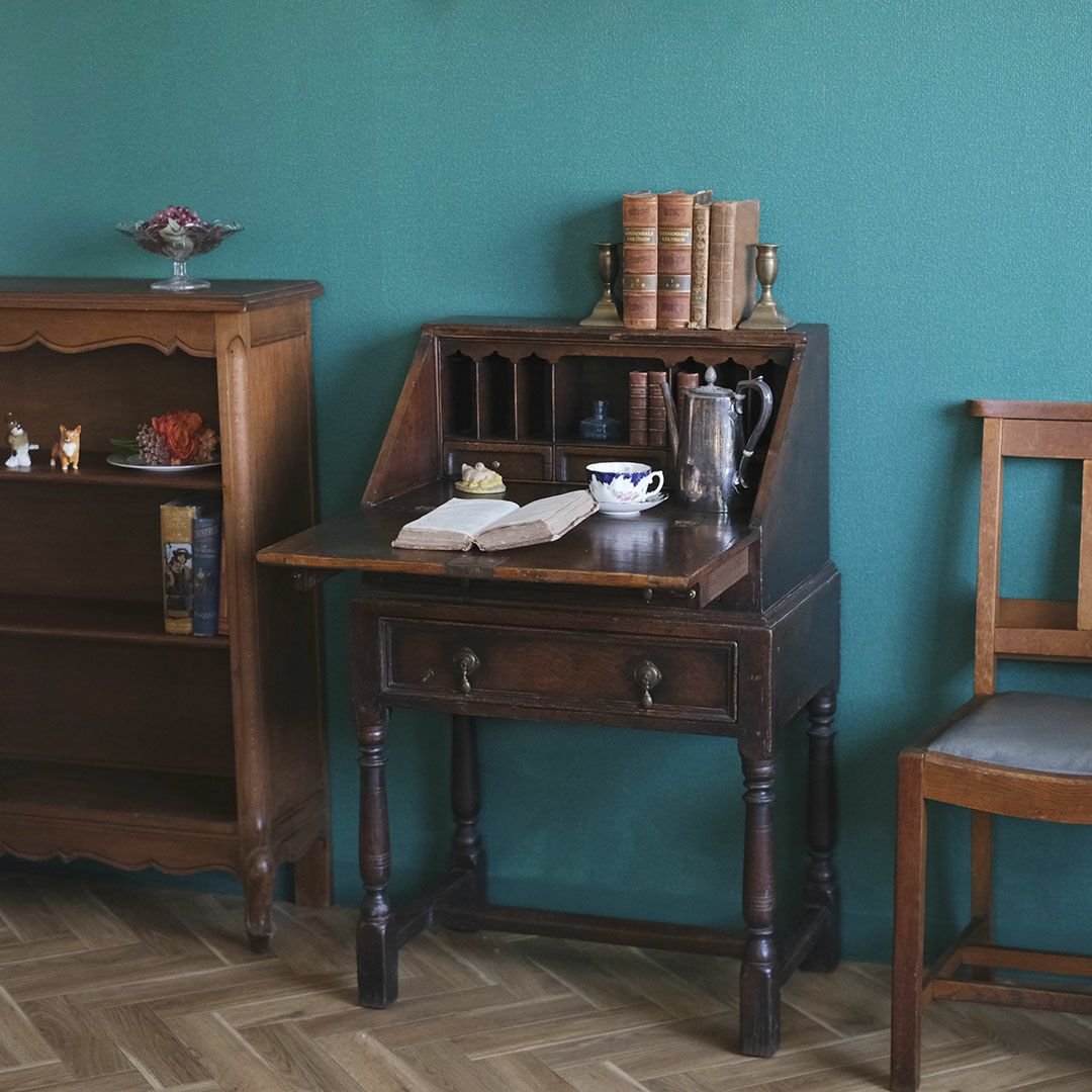 イギリス アンティーク 家具 ライティング ビューロー 英国 チェスト