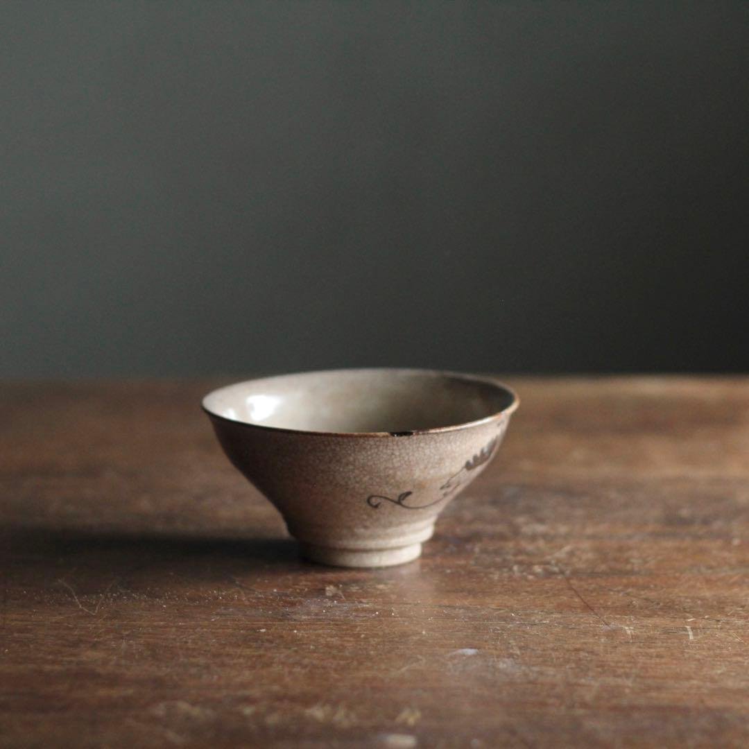 絵瀬戸 大盃 小碗 No.2 再興織部 古美術 古道具 アンティーク