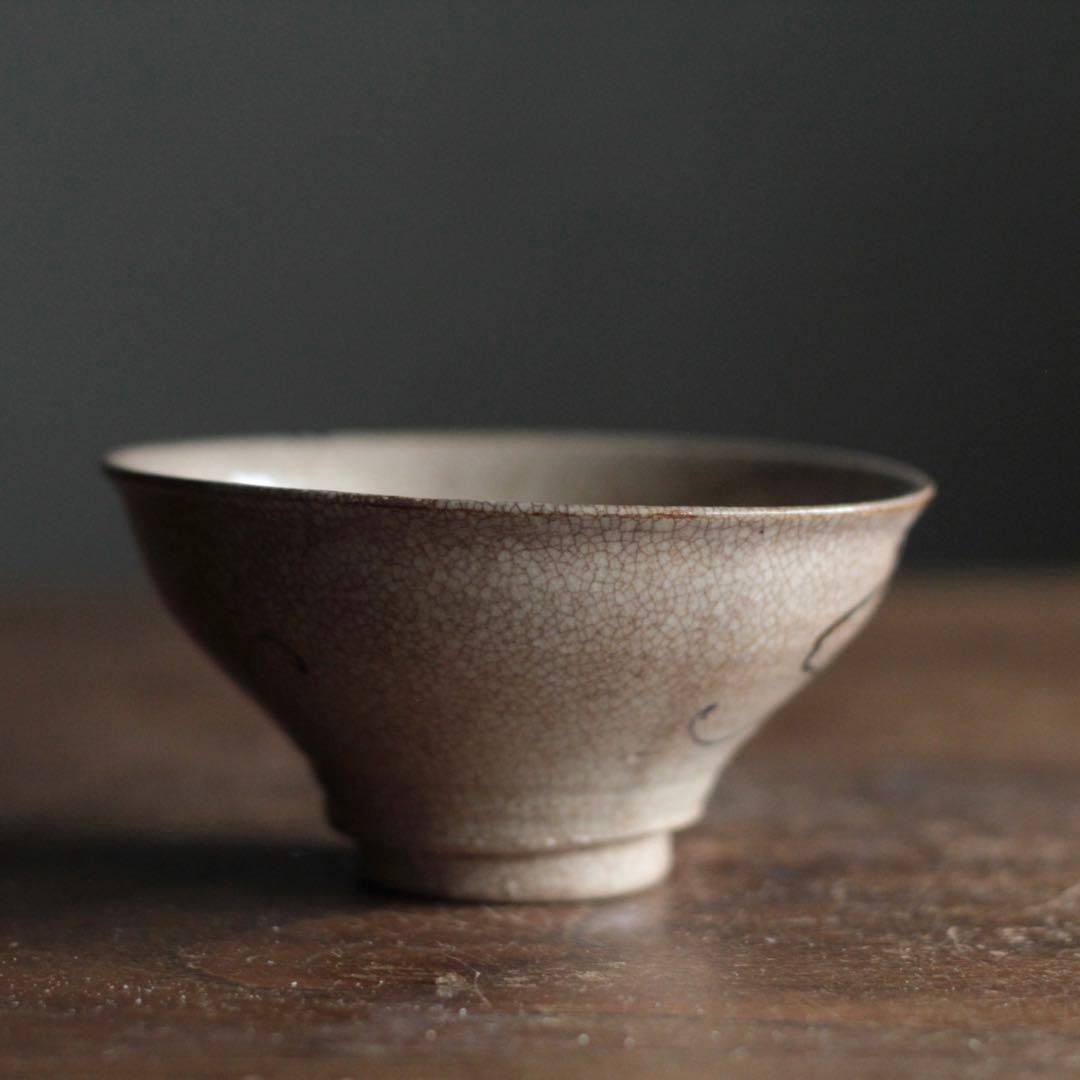 絵瀬戸 大盃 小碗 No.2 再興織部 古美術 古道具 アンティーク
