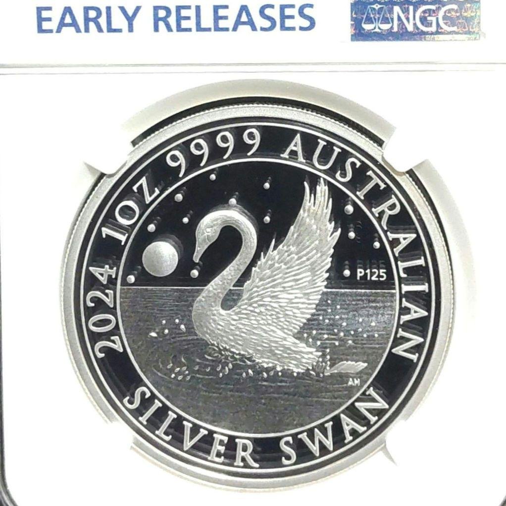 最高鑑定】2024年 白鳥 1オンス銀貨 NGC PF70 純銀 - メルカリ