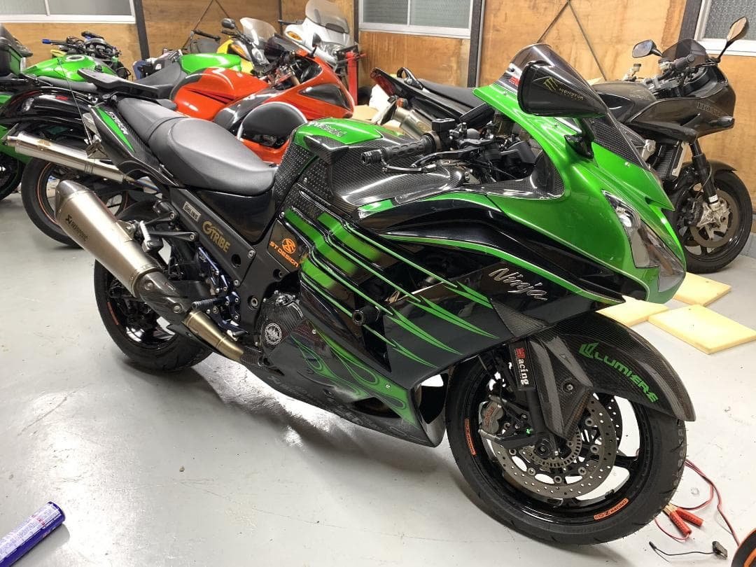 ZX-14R/ZZR1400 サイドフィンデカール 青